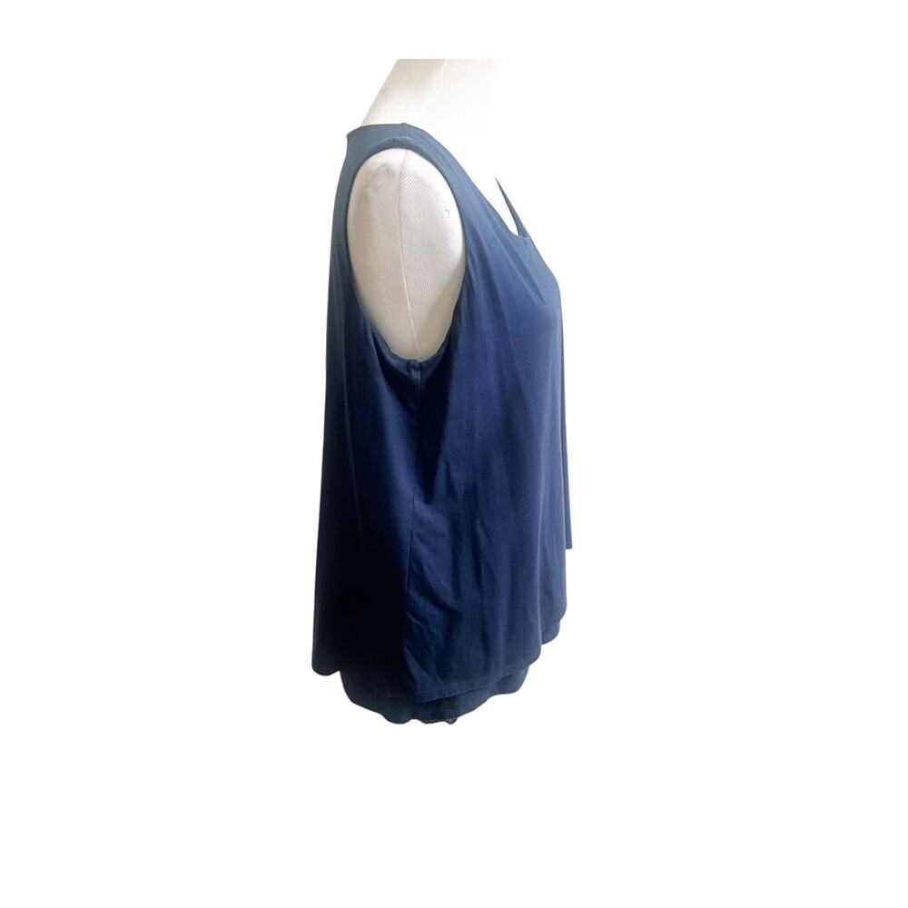 J.Jill Tank Top Women's Medium Navy Sleeveless Layered Scoop Neck Wardrobe - Picture 7 of 7